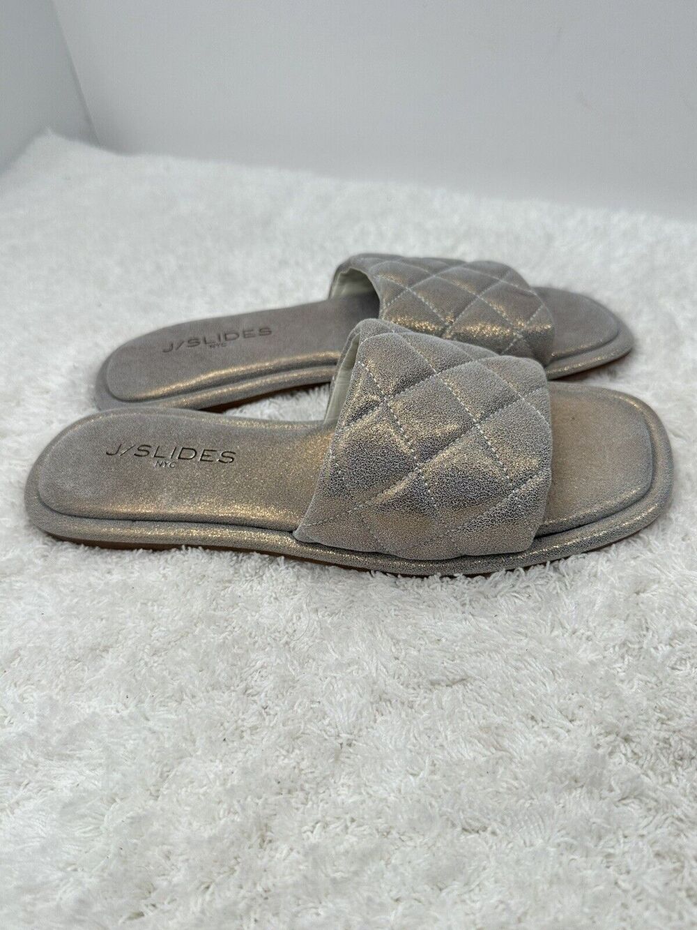 J/Slides Yoel Women's Bronze Metallic Suede Sandals Size 6.5 M (MSRP $128)